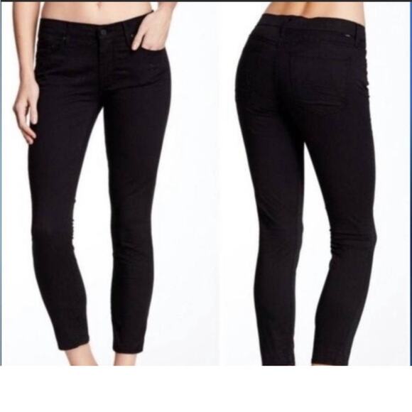 Mother The Looker Crop In Hopscotch Corduroy Black Jeans Size 26x26 - Picture 10 of 10